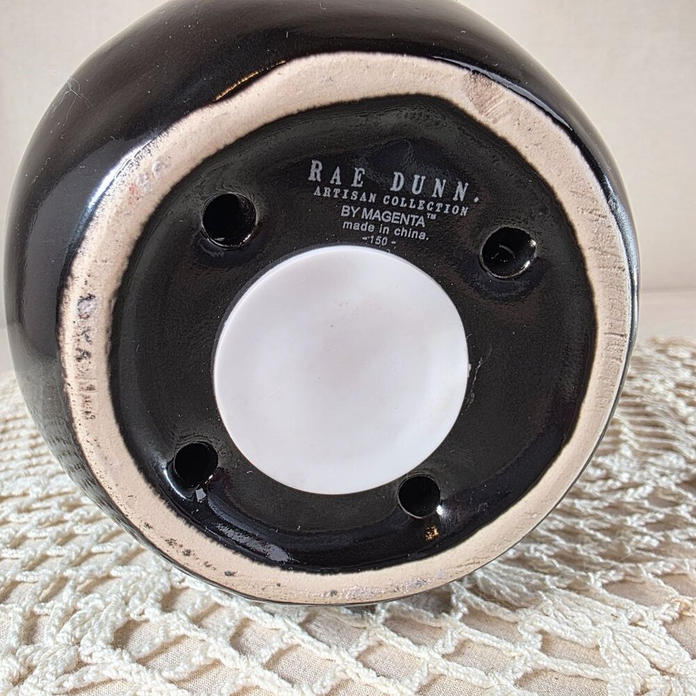 Rae Dunn Ceramic Acorn Birdhouse With "Nest" Text Black Decorative Piece - Picture 7 of 7